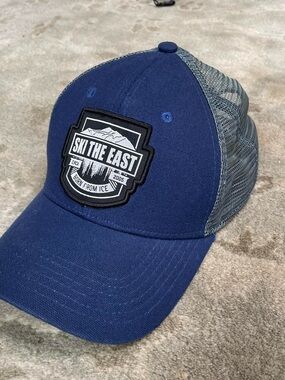 Ski the East “Born From Ice” Navy and Grey Mesh Back Trucker Hat